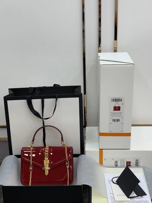 Hyperpeter LEATHER Sylvie 1969 BAG TOP PATENT GUCCI MINI HANDLE 0727